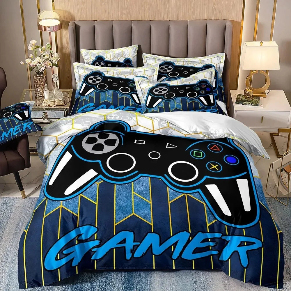 3d Gamer Bedding Sets For Boy Gaming Duvet Cover Set Queen Video Games Comforter Cover,Playstation Designs Bed Set For Teen Boys