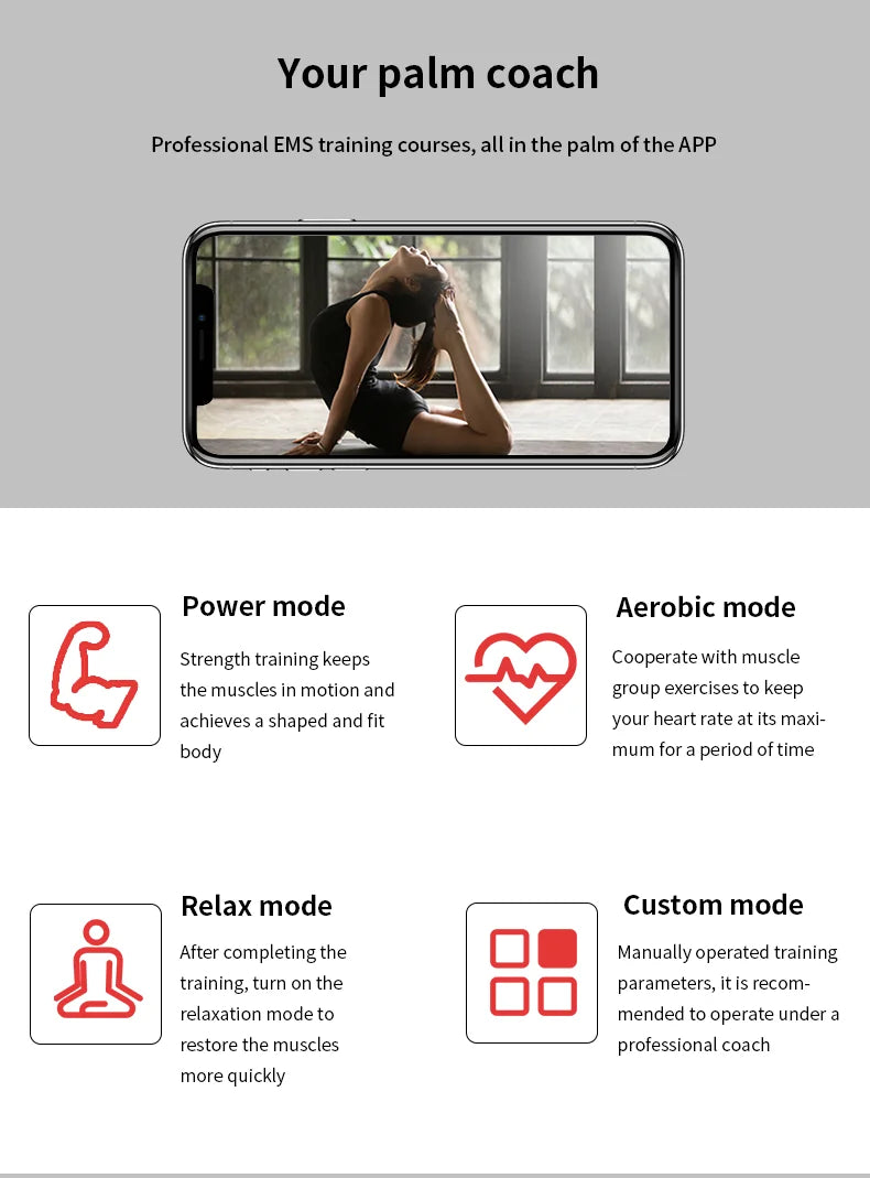 Fitness Club Coach Professional EMS Training Clothes Vest Electronic Set Wireless Control Rechargeable