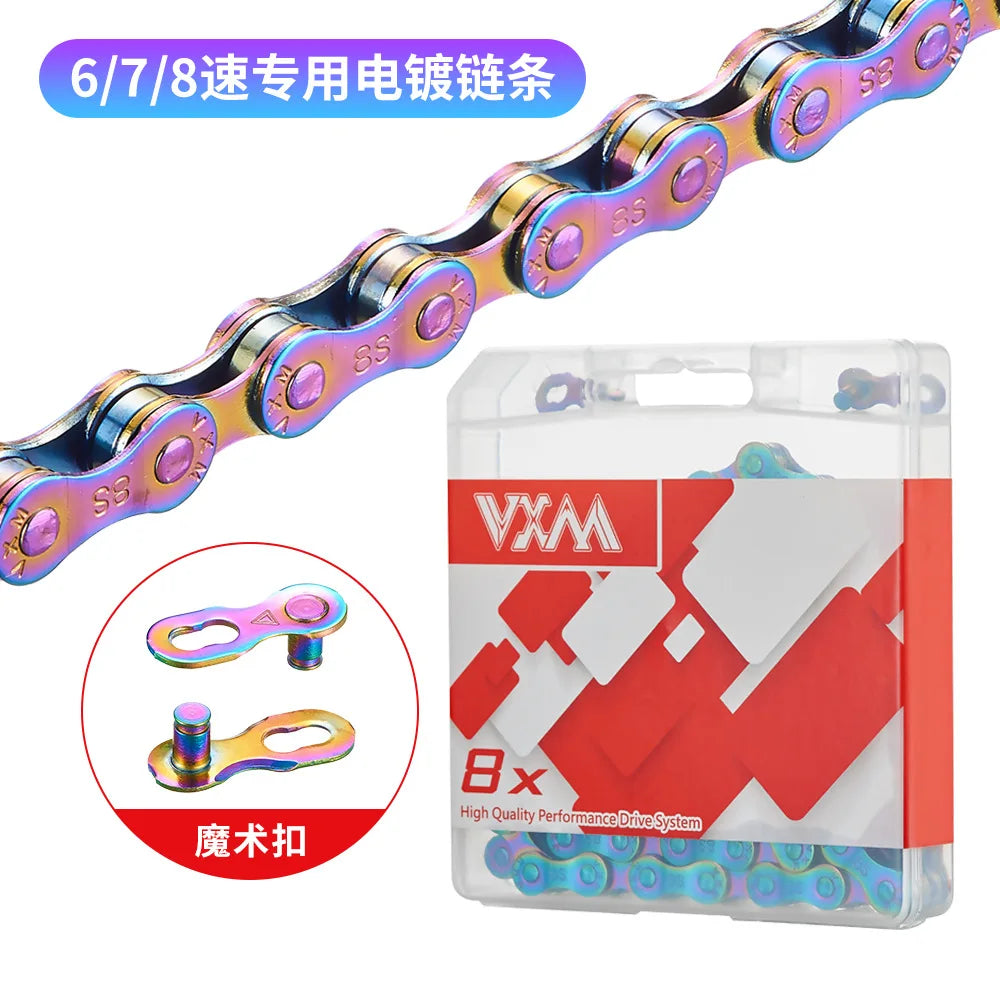 Mountain road bike chain Bycicle full electroplated rust-proof color 8-speed 9 10 11S variable speed accessory chain Chains