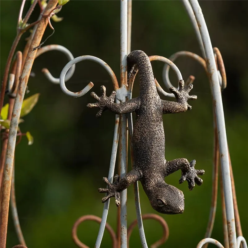 ABJI-Garden Decorative Potted Partner Bronze Gecko Janshore Flower Pot Suspension Decorative Suspension Garden Ornaments