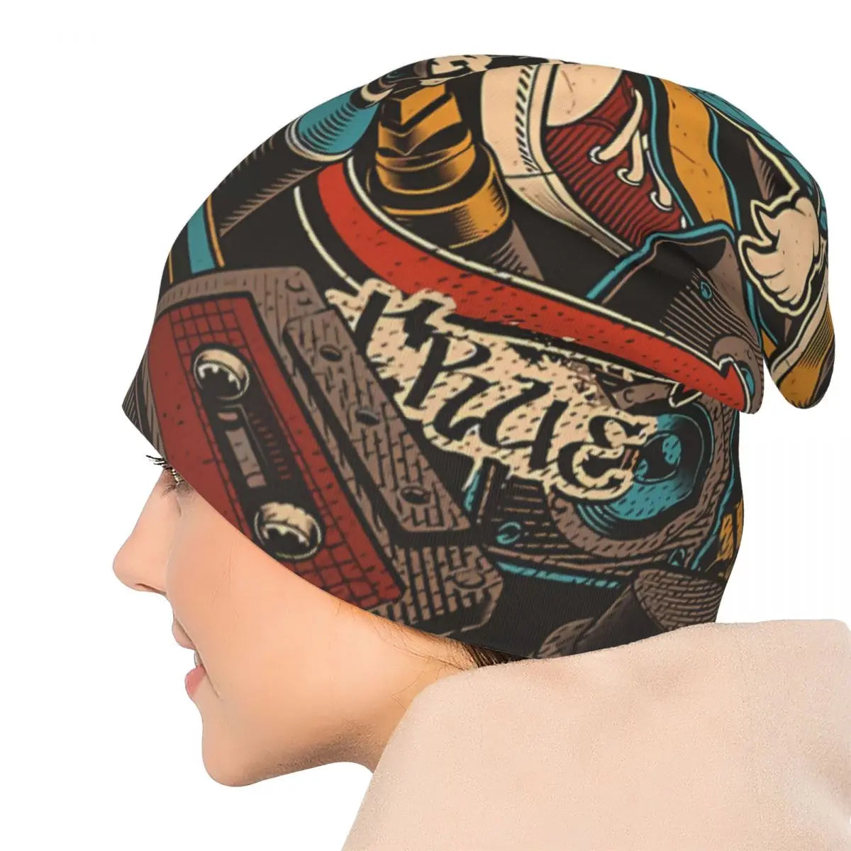 Bonnet Hats Men Women's Thin Hat Urban Pattern Pop Autumn Spring Warm Cap Hip Hop Skullies Beanies Caps