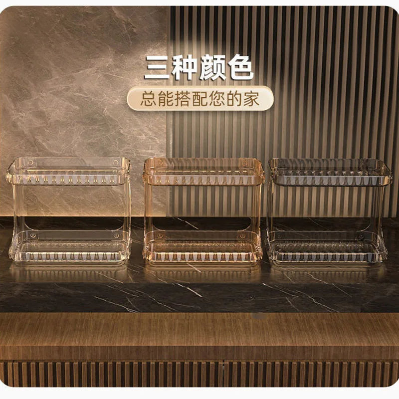 Bathroom Storage Rack Toilet Double Layer Cosmetics Storage Box Washstand Organizer Desktop Skincare Storage Rack Display Stand