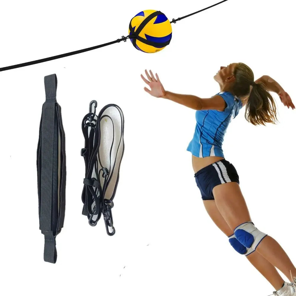 Adjustable Volleyball Spiking Training Aid Wear-resistant Elasticated Volleyball Training Equipment Practical Black