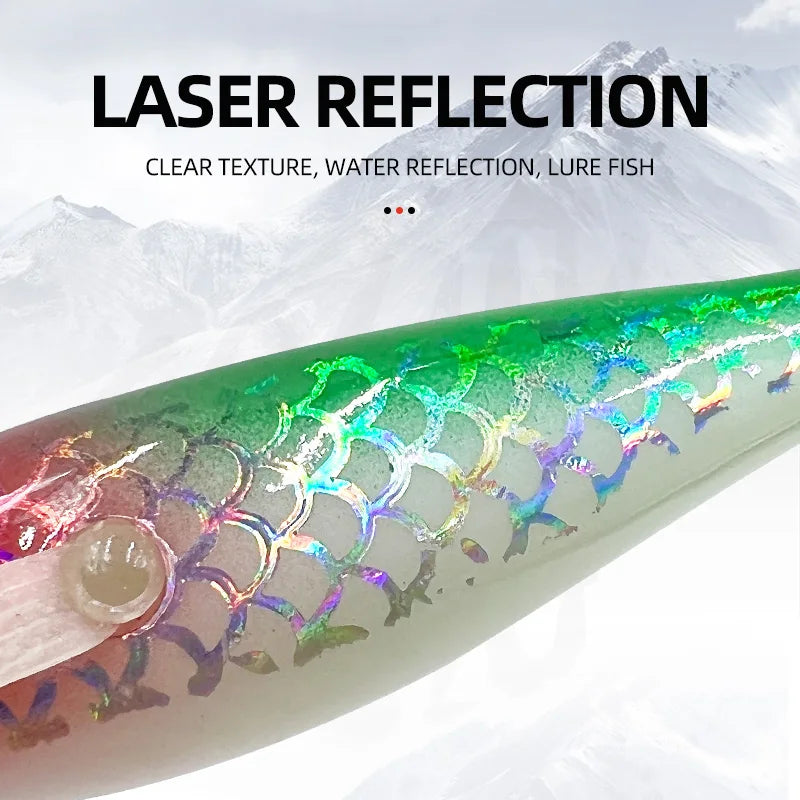 9pcs/page Glow Squid Jig Hook Saltwater Fishing Bait Artificial Egg Wood Shrimp Lures Sea Fishing Octopus Cuttlefish Squid Lure