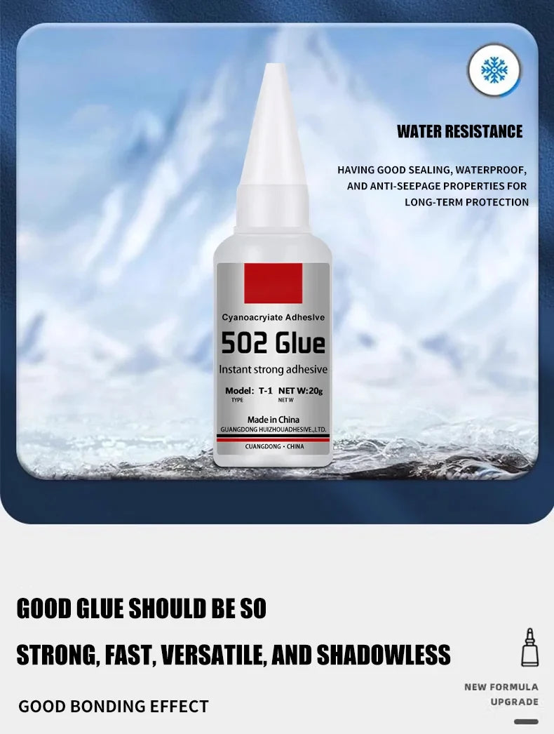 JXVX 1-5pcs 502 Super Glue Instant Quick-drying Cyanoacrylate Adhesive Leather Rubber Wood Metal Strong Bond Liquid Glue Tool