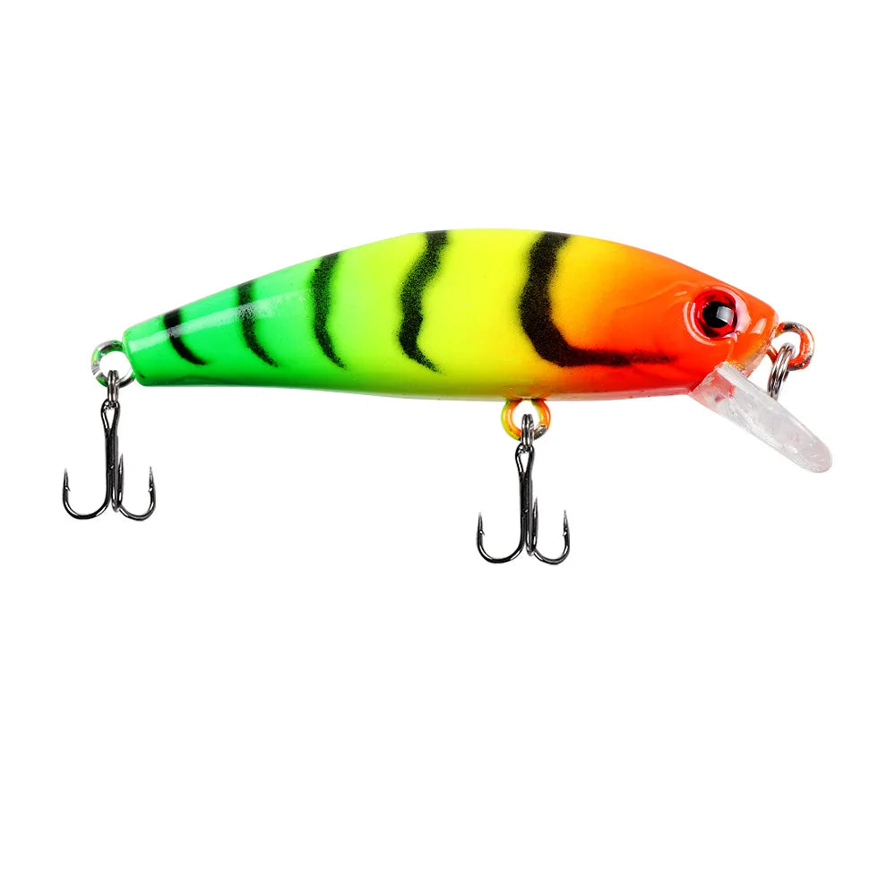 Fishing Lure 6.5g/5cm Sinking Minnow Peacock Bass Fishing Bait with 2 Trible Hook