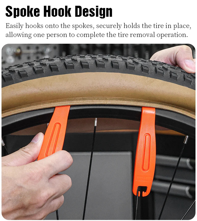 LEBYCLE 3PCS Bicycle Tire Lever MTB Road Bike Tire Pry Bar Ultralight Bike Tire Change Rim Spoon Cycling Crowbar Removal Tools