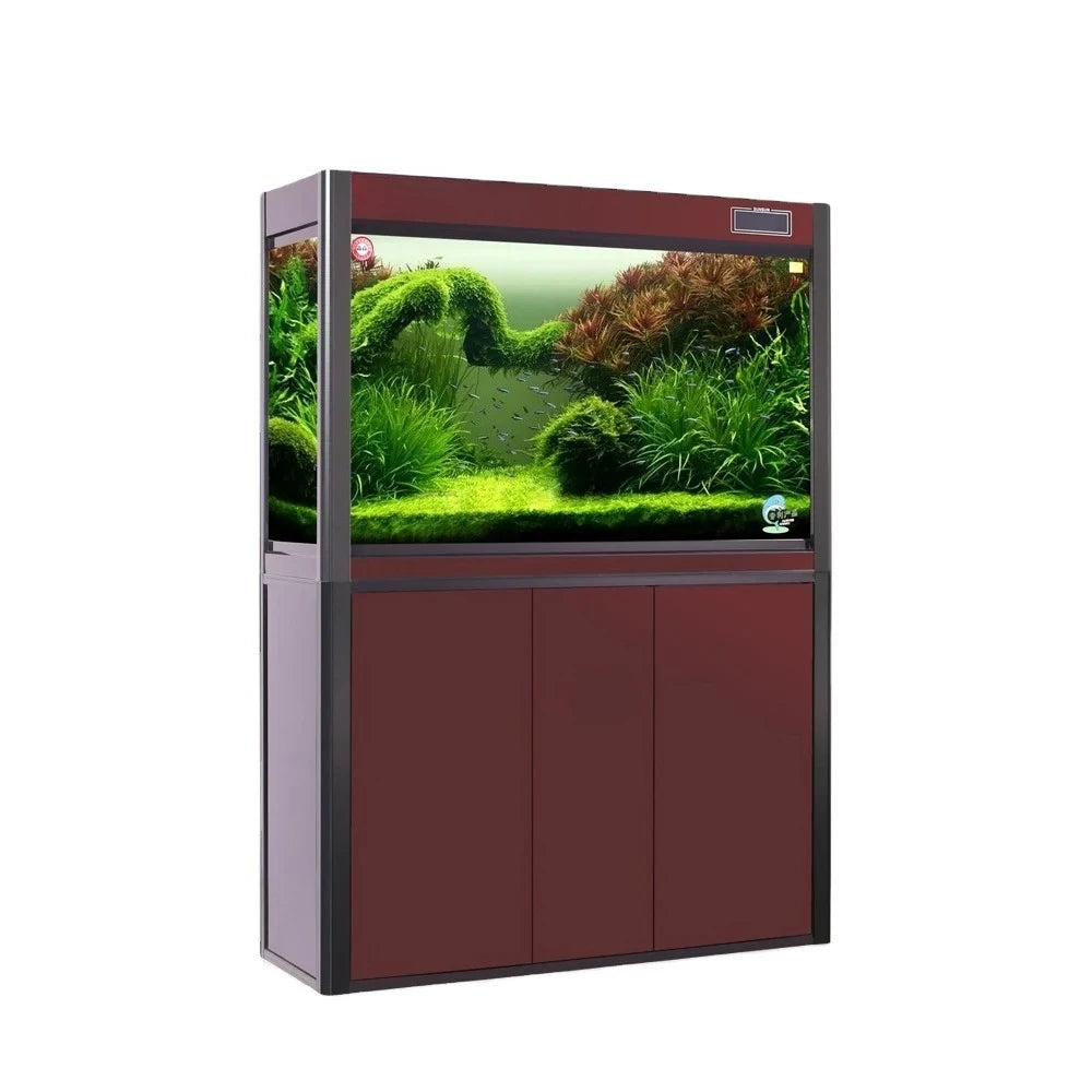 Large Glass Aquarium Kit, Customizable Eco-Friendly Fish Tank, Built-in LED Lighting & Water Pump for Professional Aquascaping