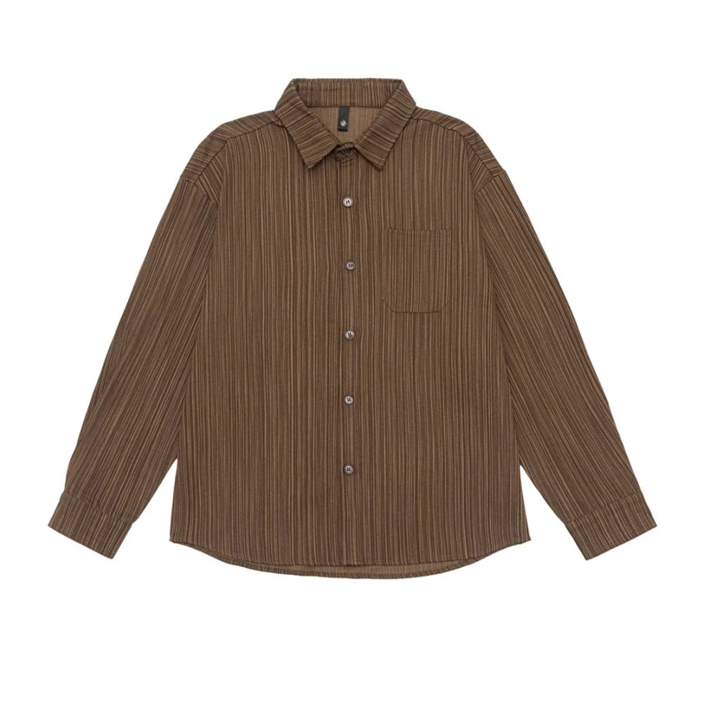 Loose Long Sleeve Casual Shirt for Men Autumn Trendy Versatile Street Style Hong Kong Wind INS Male Fashion Outerwear