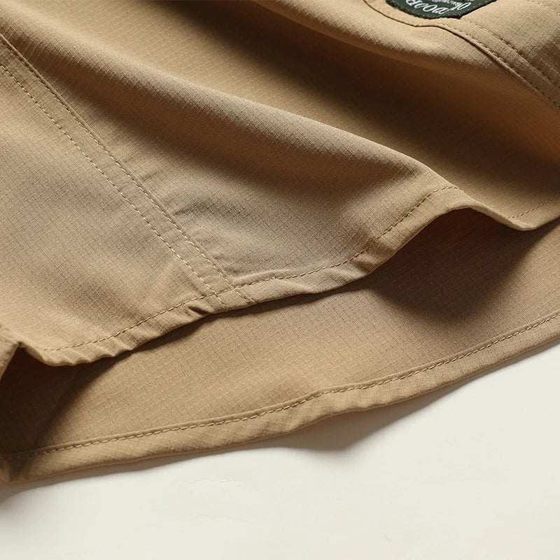 Summer Men Long Sleeve Cargo Breathable Shirt Mens Casual Tactic Military Shirts Men Multi Pocket Outdoor Hike Safari Work Shirt