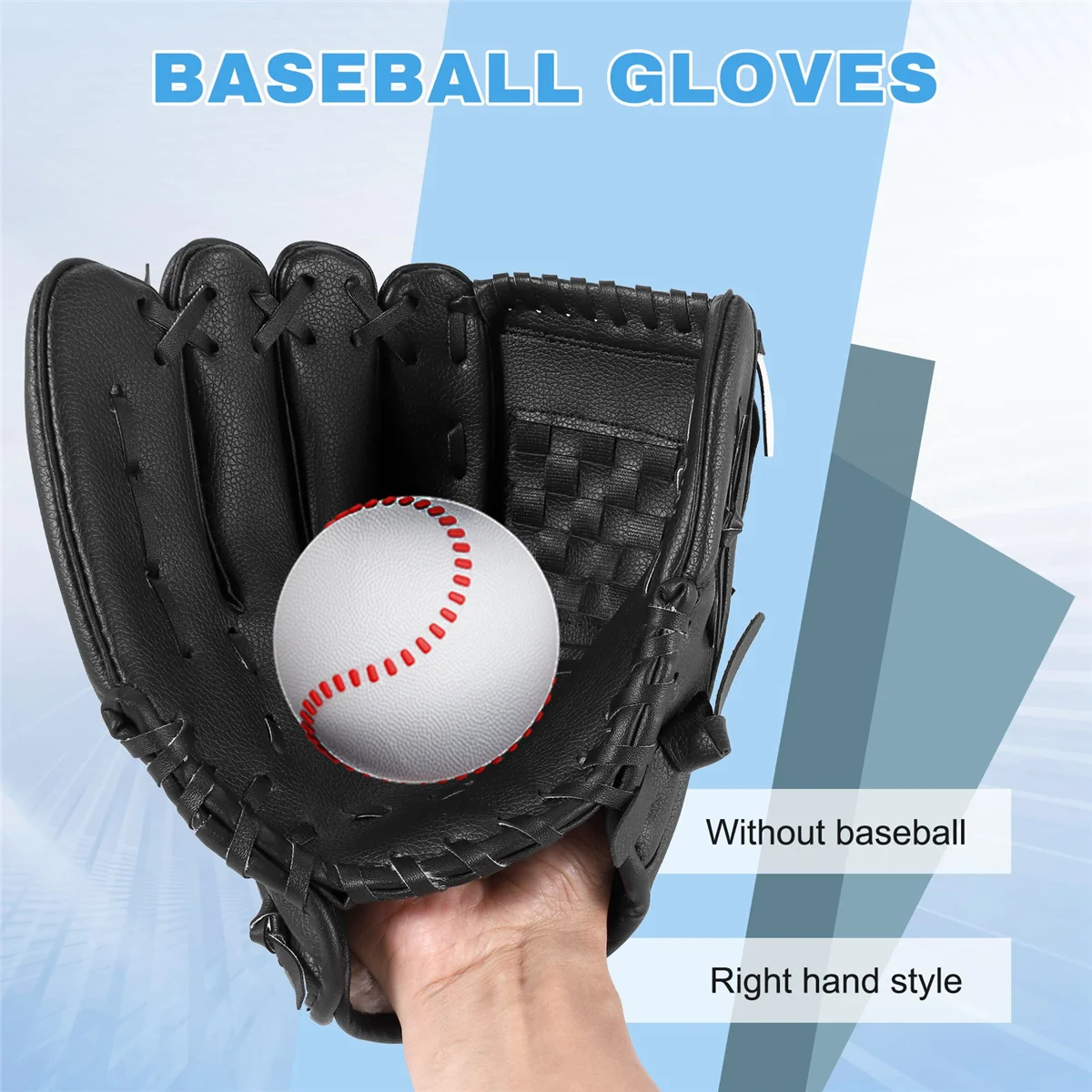 Quality! Outdoor Sports 2 Colors Baseball Glove Softball Practice Equipment Right Hand for Adult Man Woman Train,Black 10.5 Inch