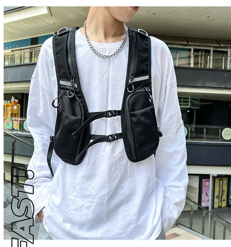 Outdoor Multi-pocket Vest Bag, Sports Chest Bag, Sports Backpack for Men, Outdoor Sports Bag, Sports & Outdoor Clothing Accessor