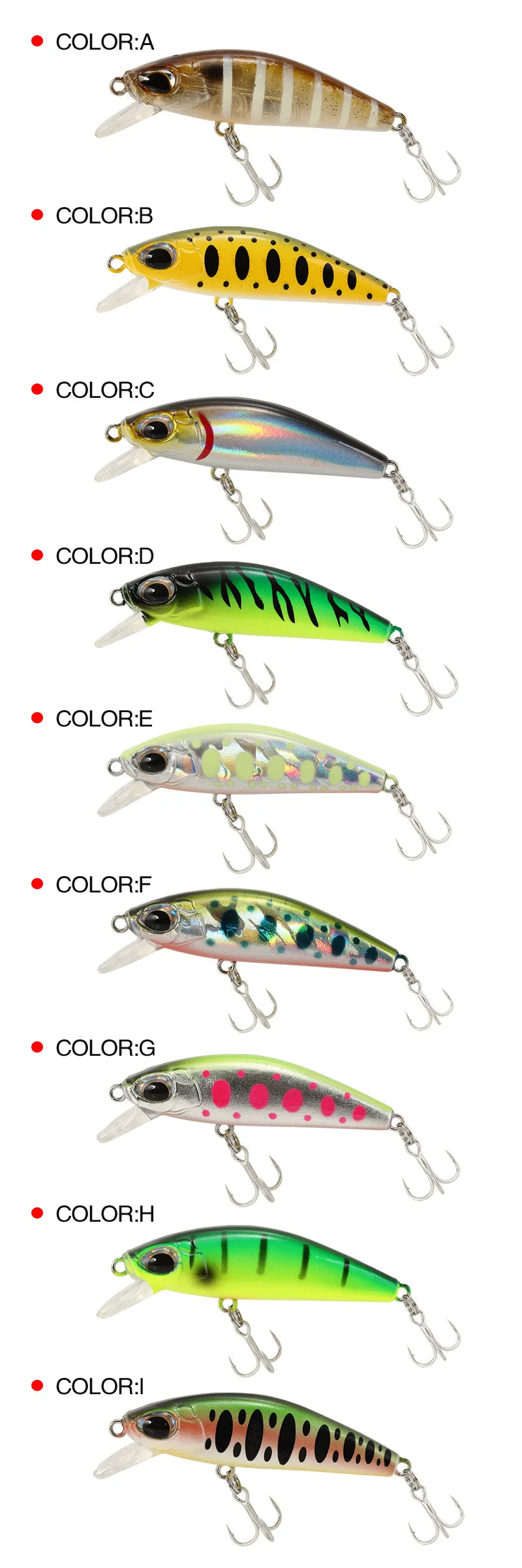 5.5cm 6.5g Slow Sinking Minnow Fishing Lures Artificial Bait Trolling Jerkbait Trout Bass Bait Pike Fishing Equipment