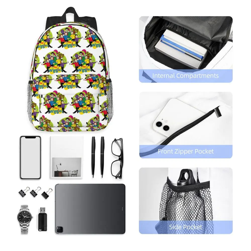 The Wiggles Tv Show Music Band Backpack Student Boys Girls BookBag Children School Bag Computer Shoulder Bags for Men Women