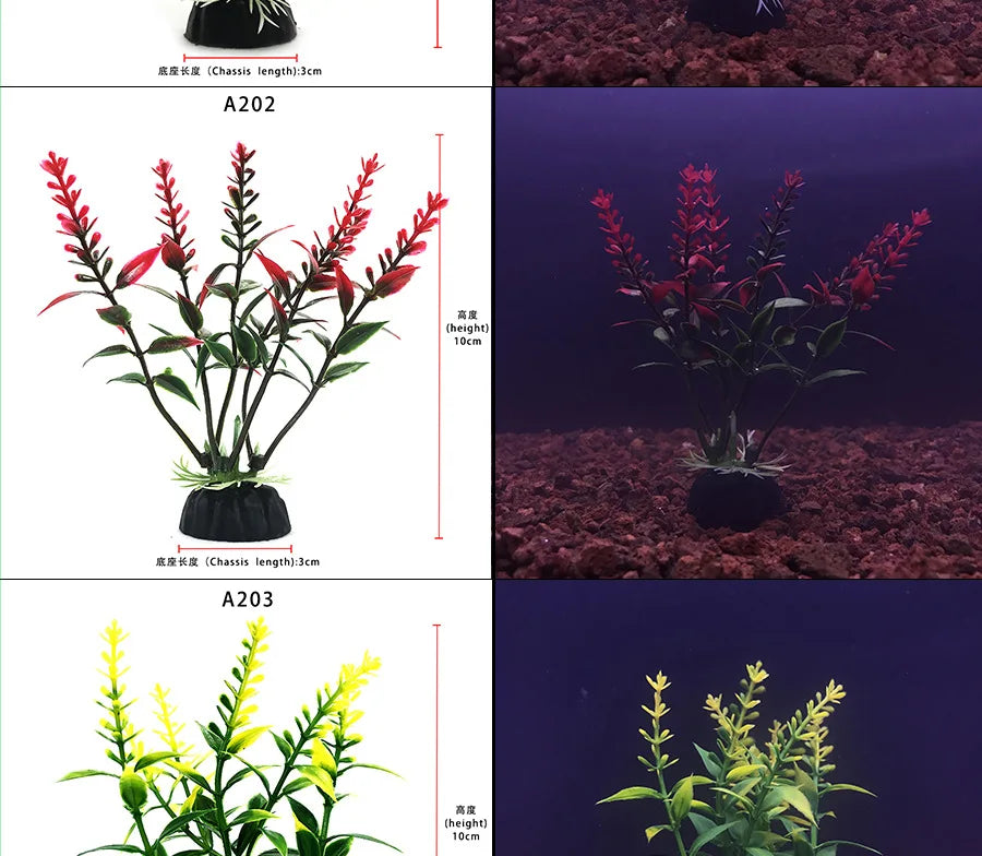 Aquarium Decorations Simulated Aquatic Plants Fish Tank Landscaping Plastic Seagrass Ornaments for Aquatic Pet Supplies