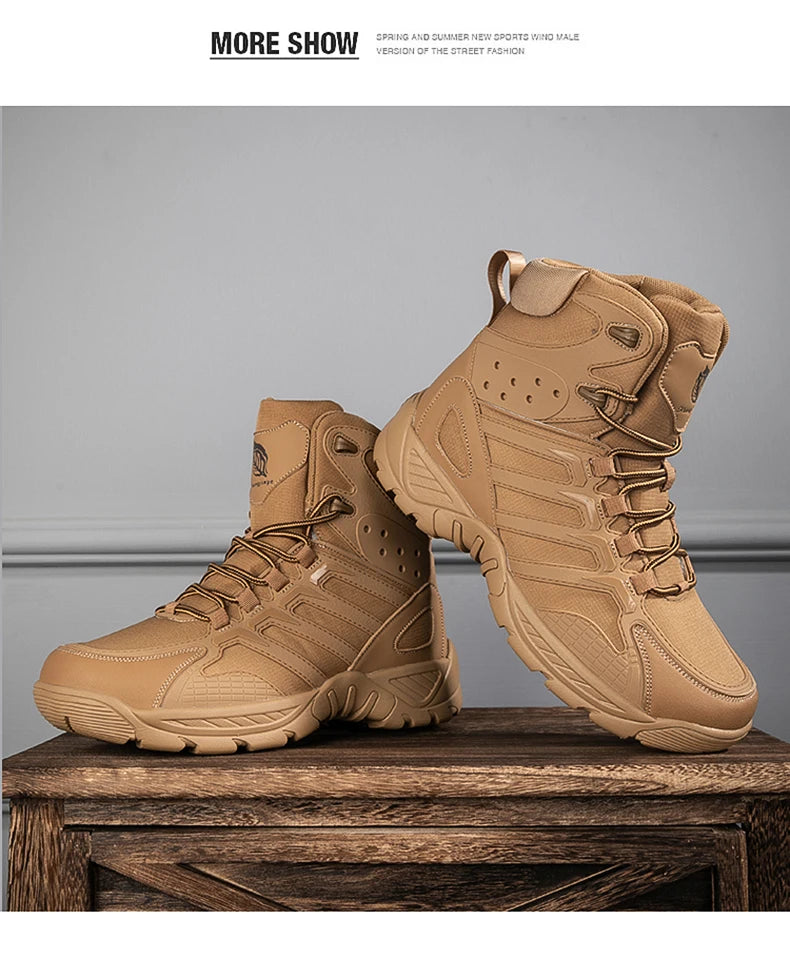 Fashion Men's Boots Comfortable High-top Boots Outdoor Non-slip Hiking Boots Lightweight Men Desert Boots Motorcycle Boots