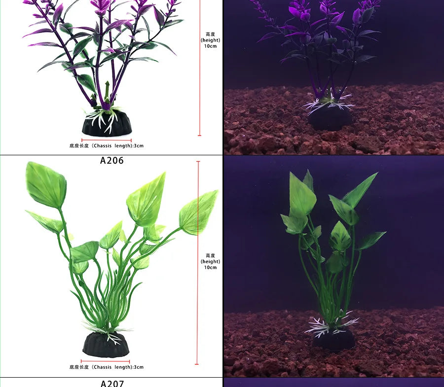 Aquarium Decorations Simulated Aquatic Plants Fish Tank Landscaping Plastic Seagrass Ornaments for Aquatic Pet Supplies