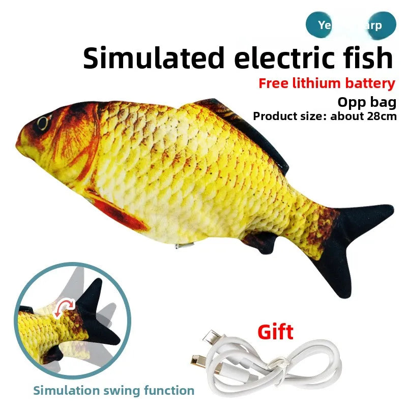 Cat Toy Electric Flopping Fish USB Rechargeable Interactive Jumping Simulation Fish Funny Pet Toy for Cats Kitten Chew Play