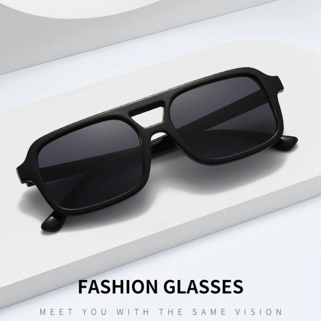 Men Driving Sunglasses Trendy Square Sunglasses Large Frame Yellow Lens Night Vision Glasses Women Retro Sun Glasses Anti Uv400