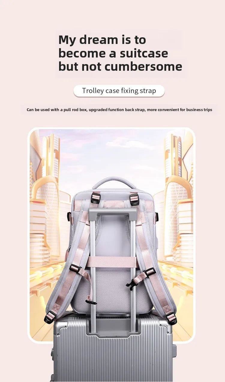 Travel Double-shoulder Backpack. Large Capacity and Multifunctional. Suitable for Ladies and Male Students. Travel Bag