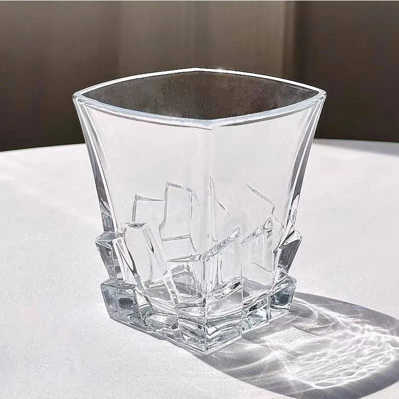 Dlight Decor 310ml Square Glass with Ice Cube Base