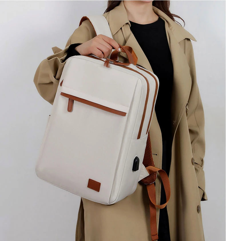 Fashionable and Simple Large-Capacity Backpack for Daily Commuting and Office Use