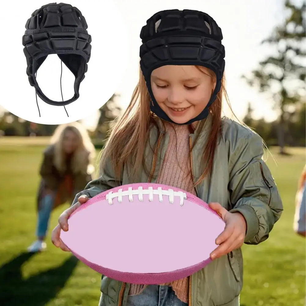 Sports Headguard Adjustable Strap Rugby Helmet Headguard for Kids Youth Ultralight Impact-resistant Soccer Ski Soft Protective
