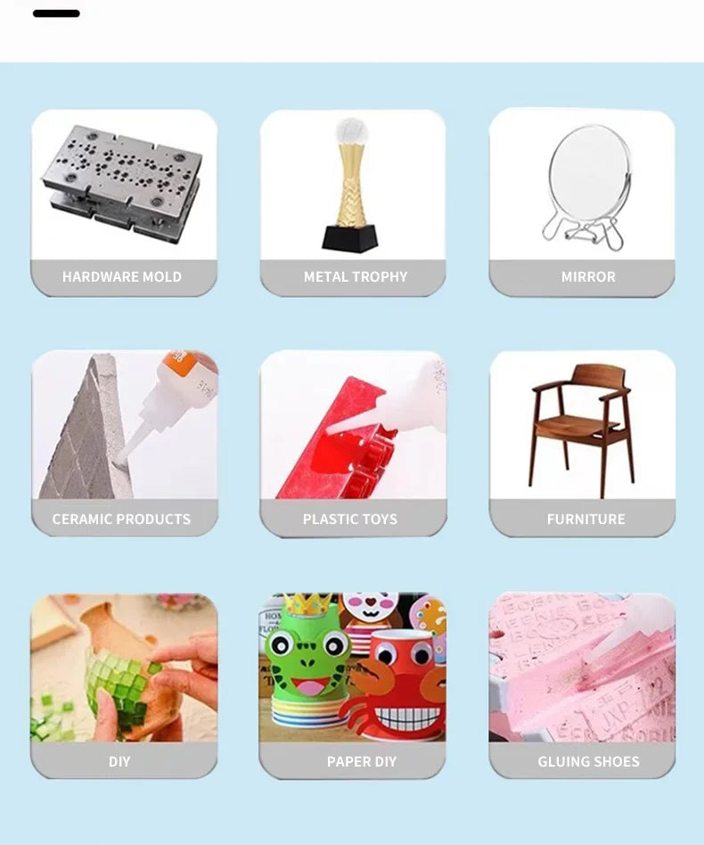 JXVX 1-5pcs 502 Super Glue Instant Quick-drying Cyanoacrylate Adhesive Leather Rubber Wood Metal Strong Bond Liquid Glue Tool