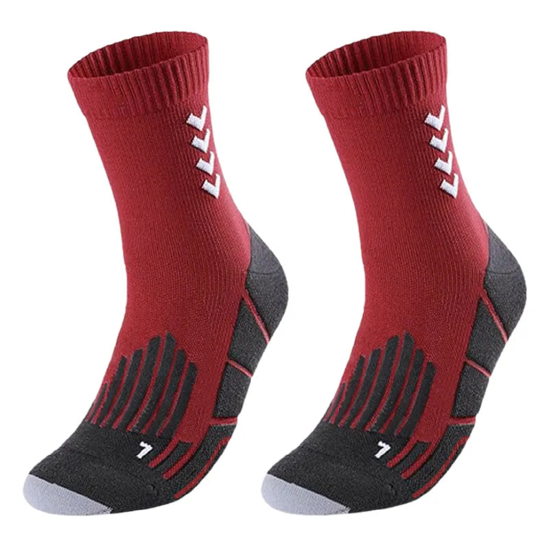 Sports Cycling Socks Breathable Anti-Slip Moisture-Wicking Football Socks Cushioned  Men Middle Tube Athletic Basketball Socks