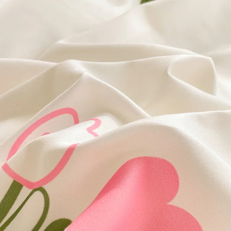 Bedding Set for Girl Boy Bedroom KIDS Modern Comforter Duvet Cover Flat Sheet Pillowcase  Home Textile Soft Bed Linen