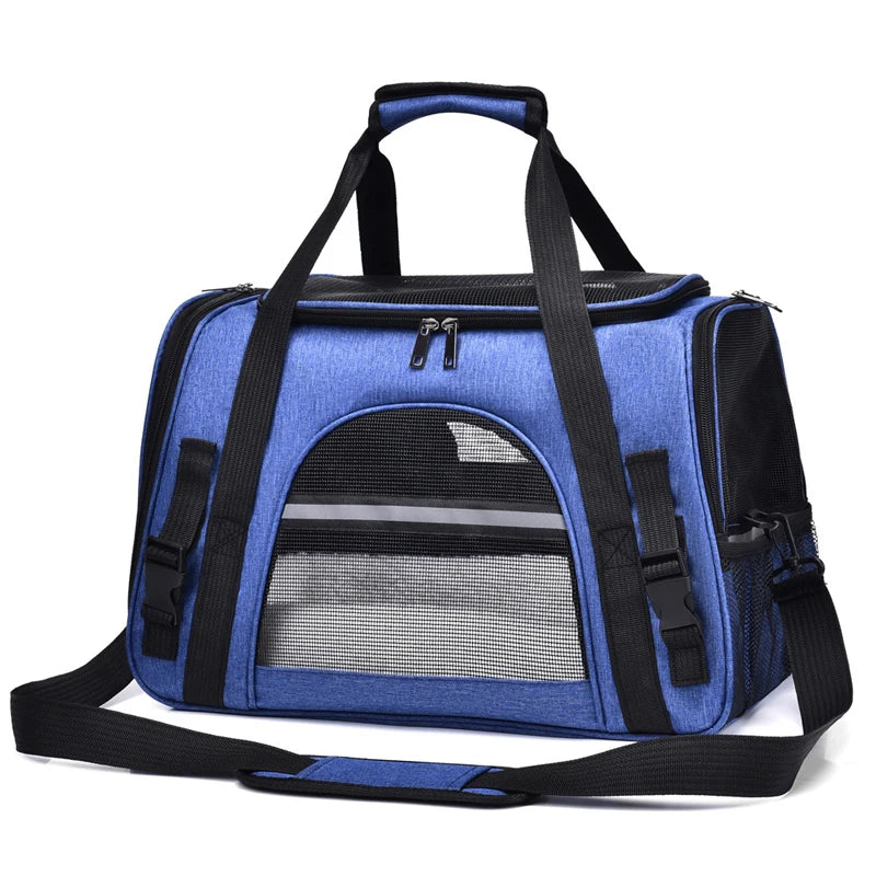 Travel pet bag portable for outdoor carrying one shoulder diagonal cross pet Bag foldable breathable Outgoing Pets Handbag