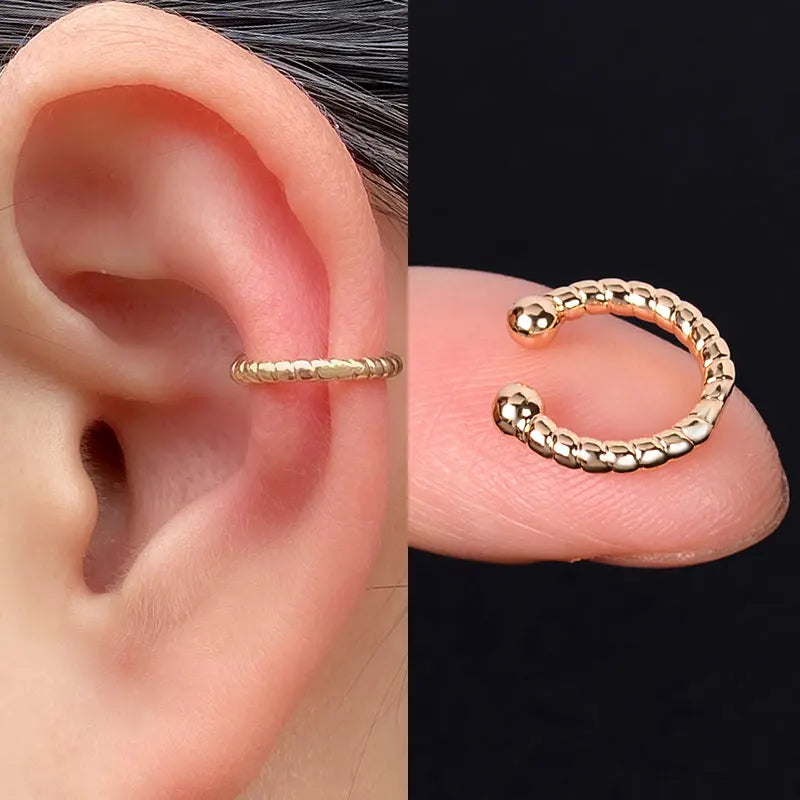 Stackable Earrings Without Ear Hole Star Wrap Clip On Earrings Earcuff for Women Ear Screen Climb Cuffs Fake Piercing One pair