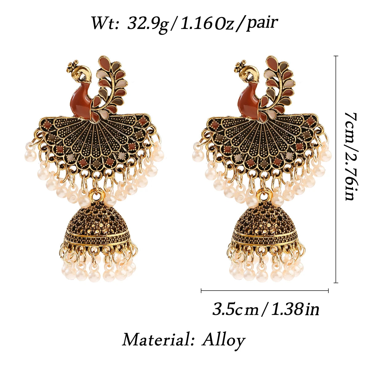 1Pair Earrings For Women Accessories Bells Indian Jewelry Ear Rings For Girls Fashion Vintage Earring Dangling Gift Kolczyki