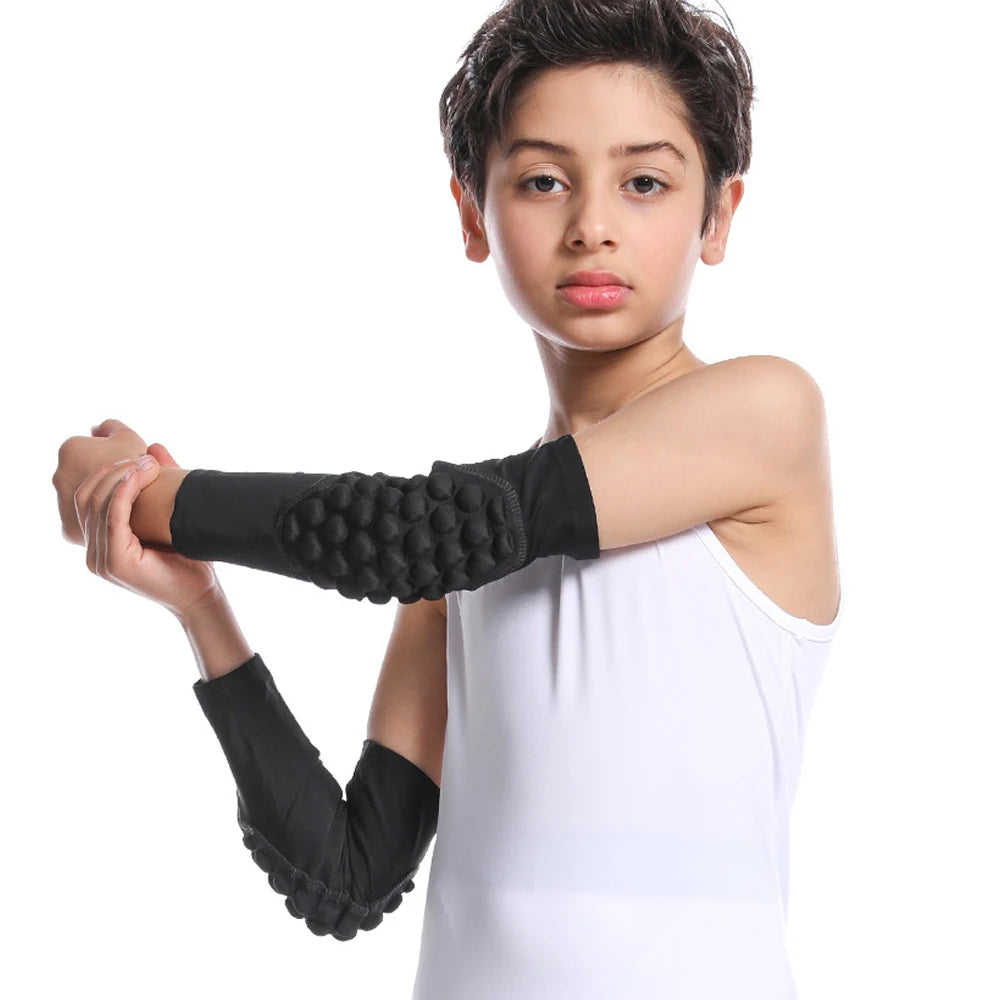 Sports Children Elbow Support - Compression Arm Protective Elbow Guards for Football Basketball Baseball Bowling Tennis Hockey