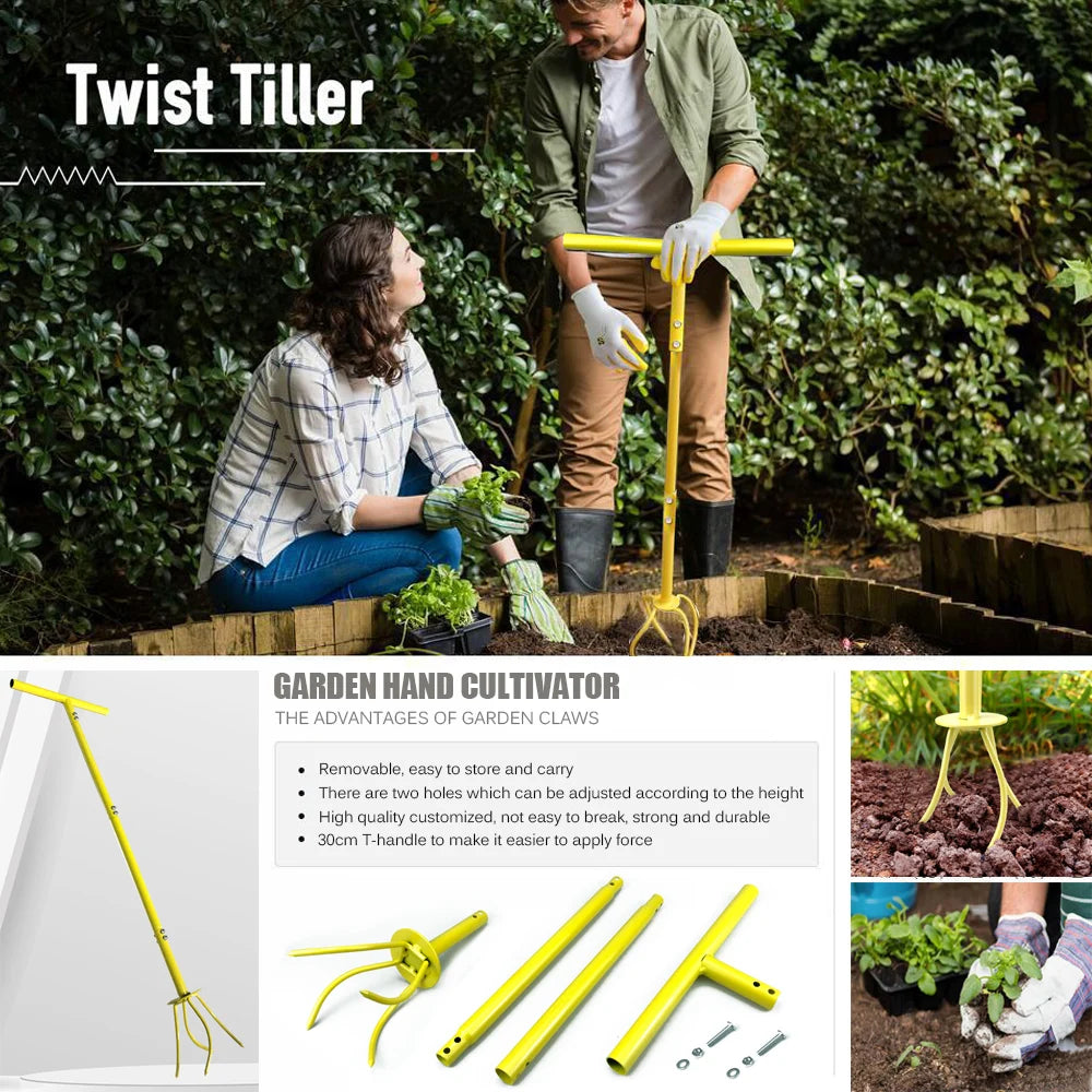 Garden Claw Tool Twist Tiller Labor-saving Soil Catcher Weeder Punch Soil Turning Tool Manual Digger