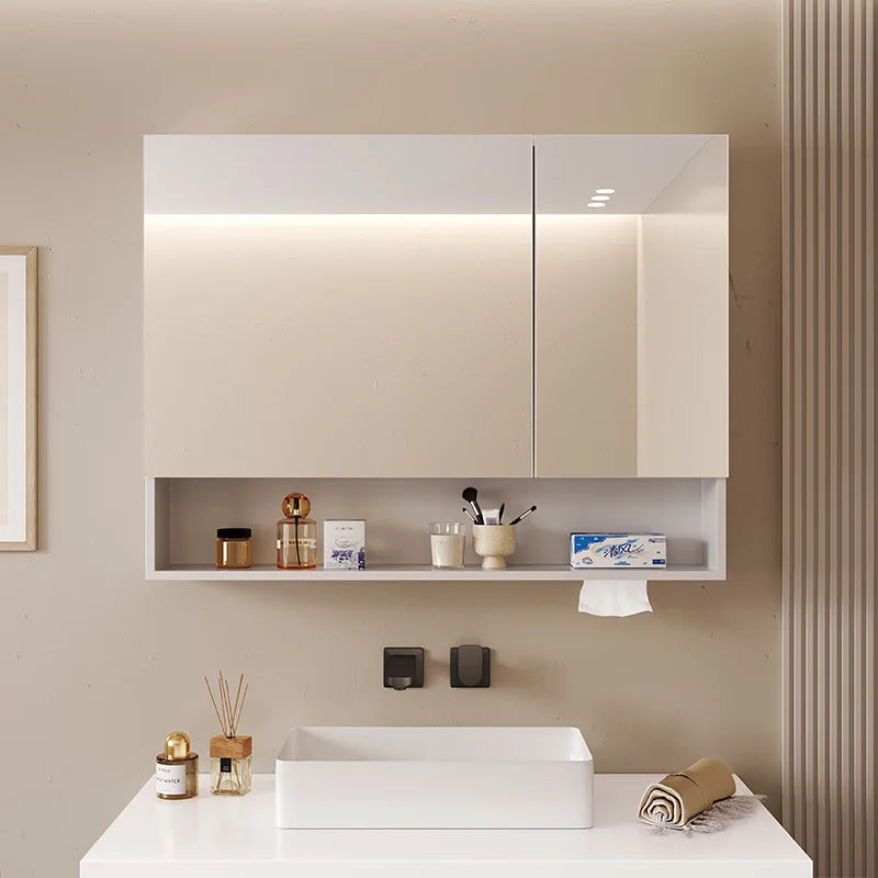 Bathroom Mirror LED Dimmable Touch Sensor Anti Fog Wall Mounted Vanity Makeup Table Full Body Mirror Household Bathroom Home