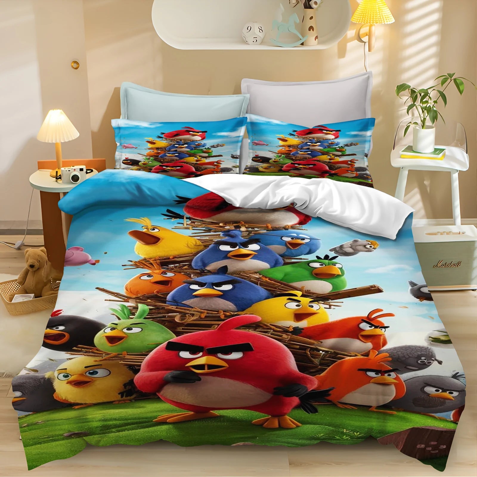Printed Bedroom bedding set duvet cover Christmas Gifts Comforte Cartoon With pillowcase children's  suitable and adults