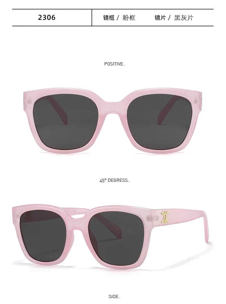 Man Summer 2025 new sunglasses high-end square slimming Facebook same style sunglasses anti UV simple women's version