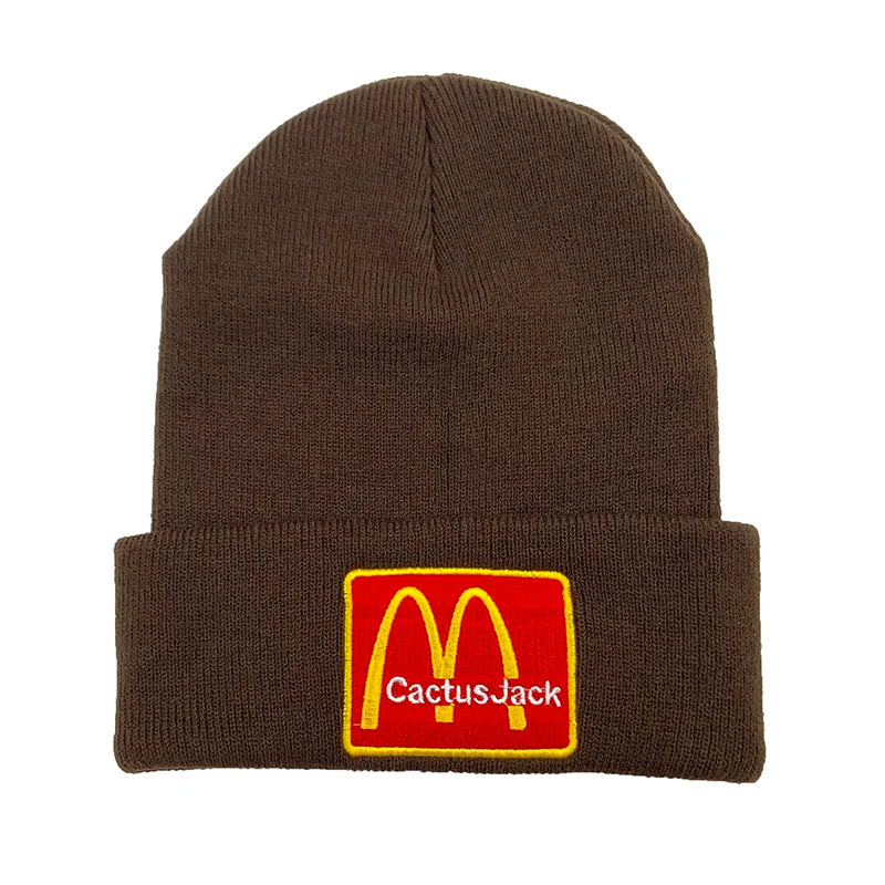 Winter hats with embroidered letters for men and women, brimless casual hats, fashionable street knitted hats, pullover hats