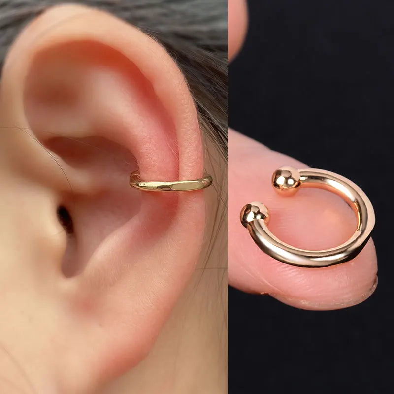 Stackable Earrings Without Ear Hole Star Wrap Clip On Earrings Earcuff for Women Ear Screen Climb Cuffs Fake Piercing One pair