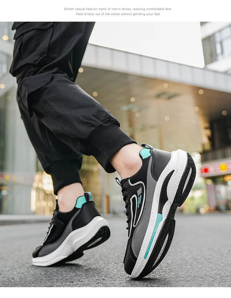 New Trendy Men's Sports Shoes Cushion Running Sneakers Outdoor Leisure Walking Jogging Trainers Soft Sole Breathable Footwear