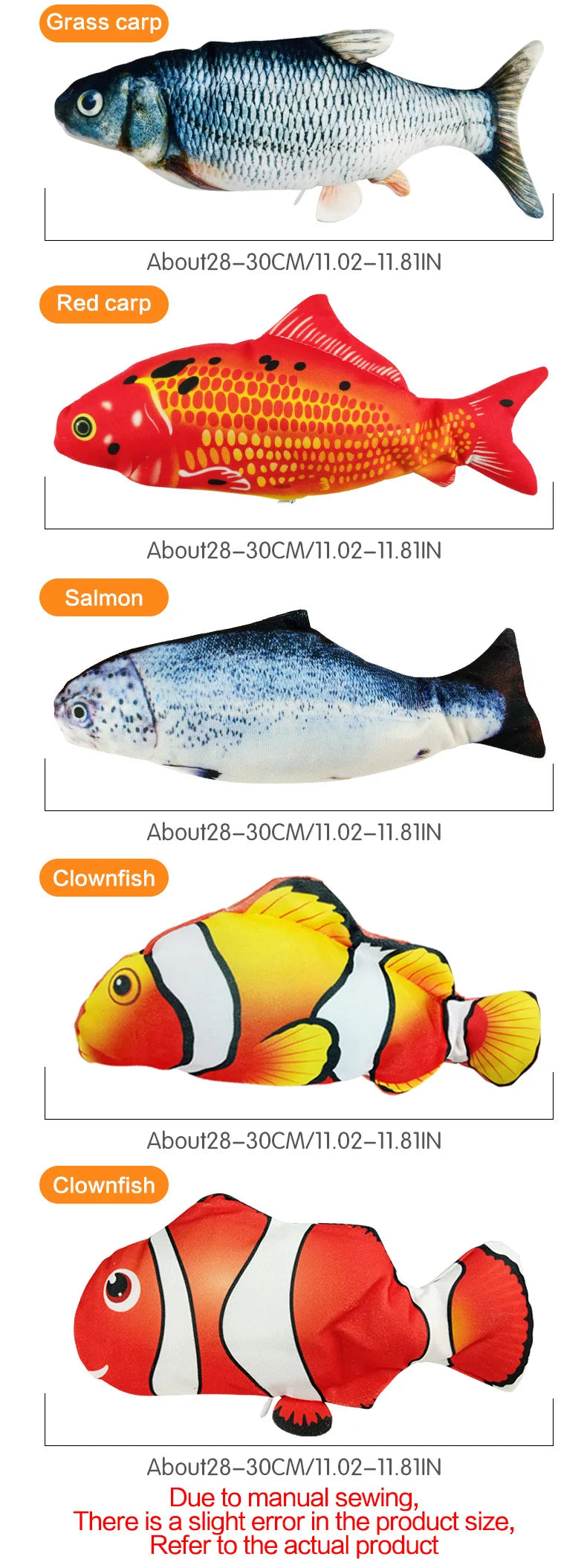 Cat Toy Electric Flopping Fish USB Rechargeable Interactive Jumping Simulation Fish Funny Pet Toy for Cats Kitten Chew Play
