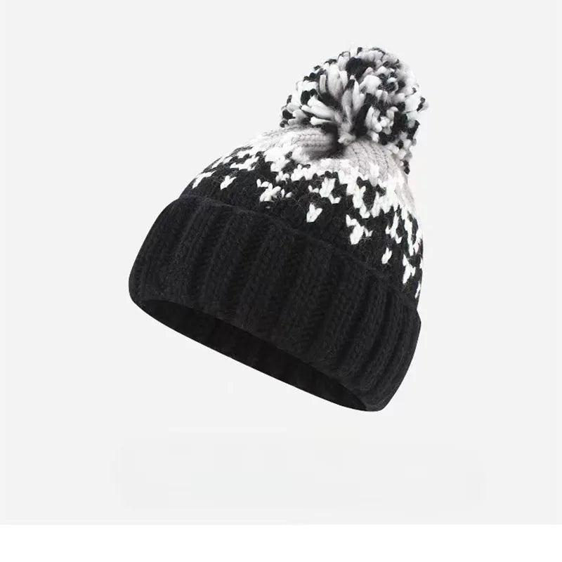 2024 skiing Cashmere Woman Winter Hat Autumn Beanies With Pompom Warm Wool Skullies Wholesales acrylic beanies winter hat