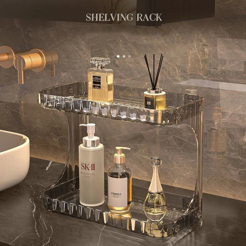 Bathroom Storage Rack Toilet Double Layer Cosmetics Storage Box Washstand Organizer Desktop Skincare Storage Rack Display Stand