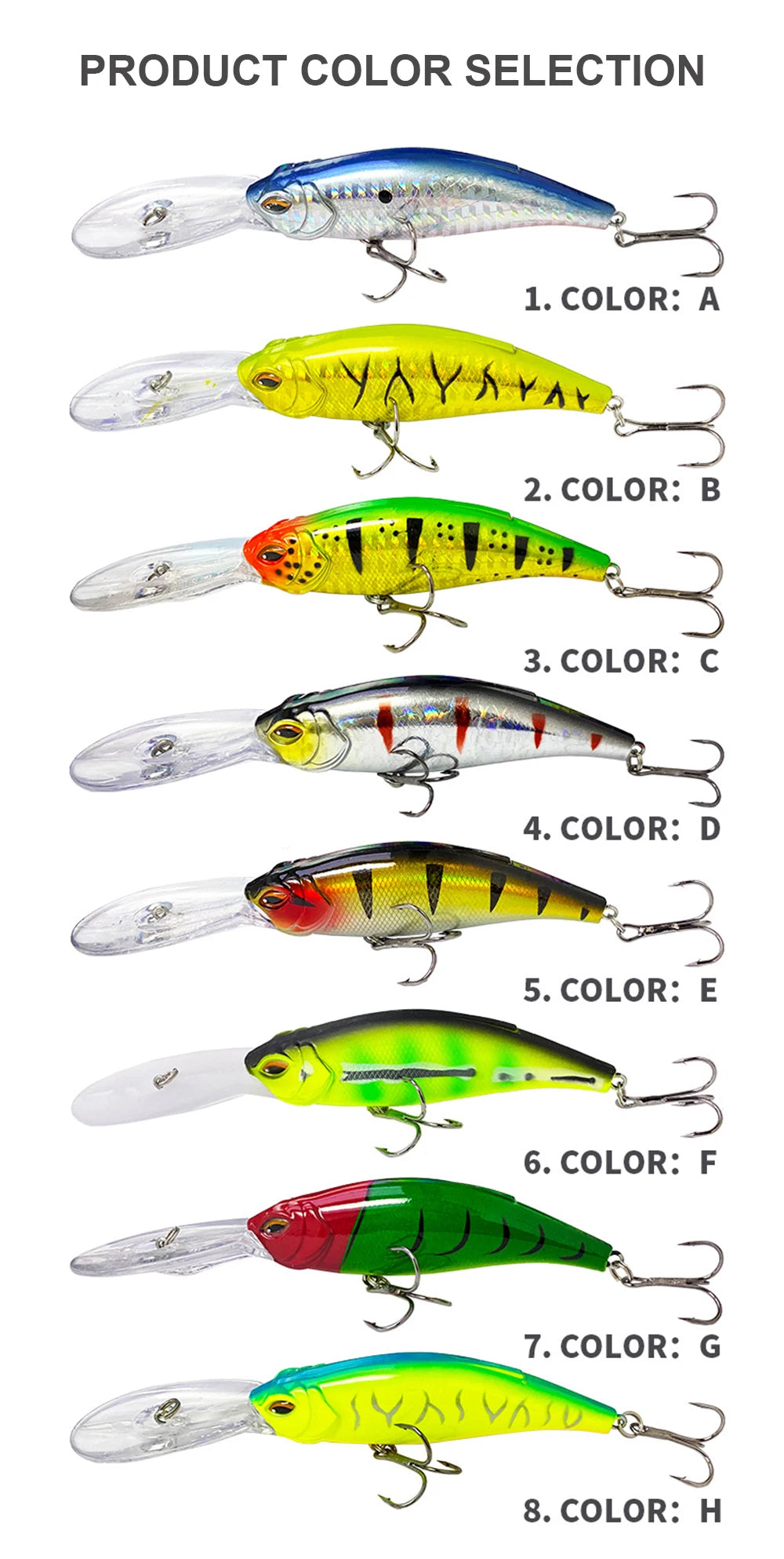 8.5cm 17.5g Fishing Lures Floating Minnow Wobbler Long Casting Deep Diving Artificial Hard Bait Swing Jerkbait Bass Trout MN616