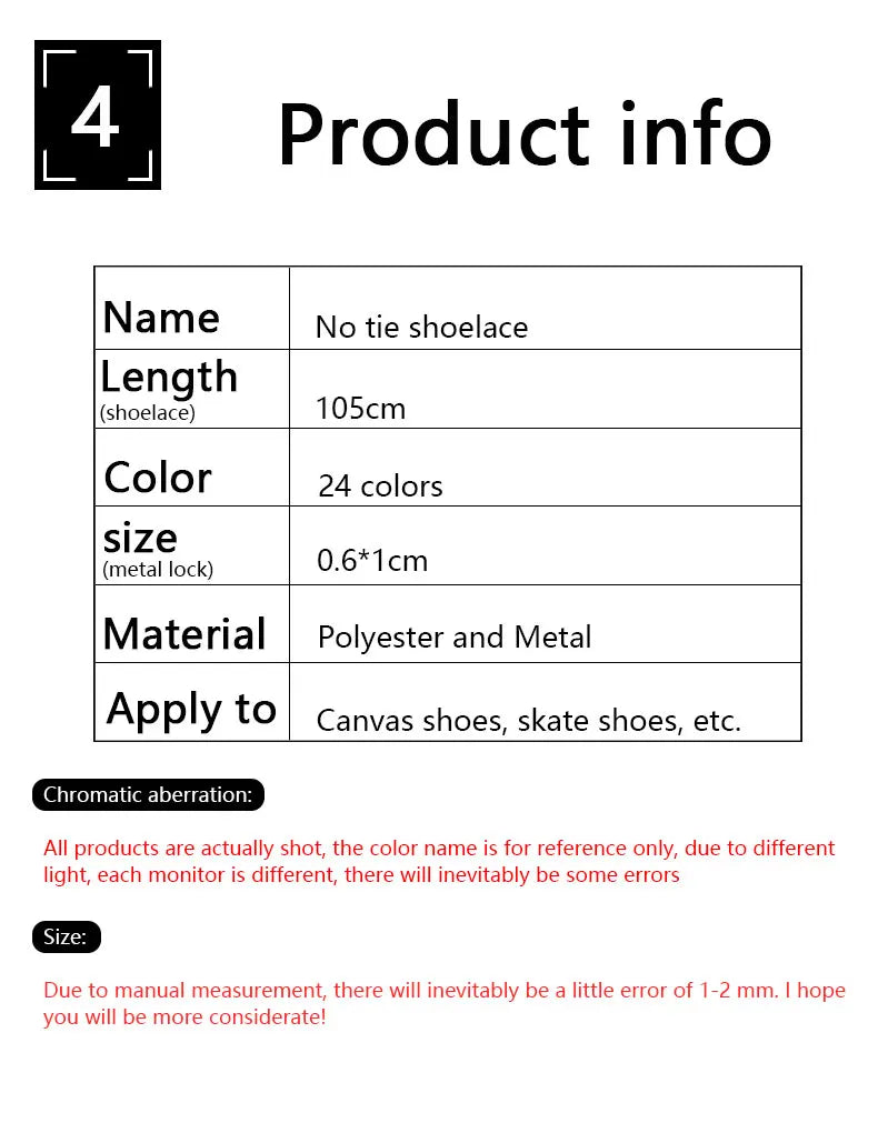 No Tie Elastic Shoe Laces One Size Fits All Adult and Kids Shoes Shoelaces for Sneakers Shoelace Tieless Flat Expand Shoestrings