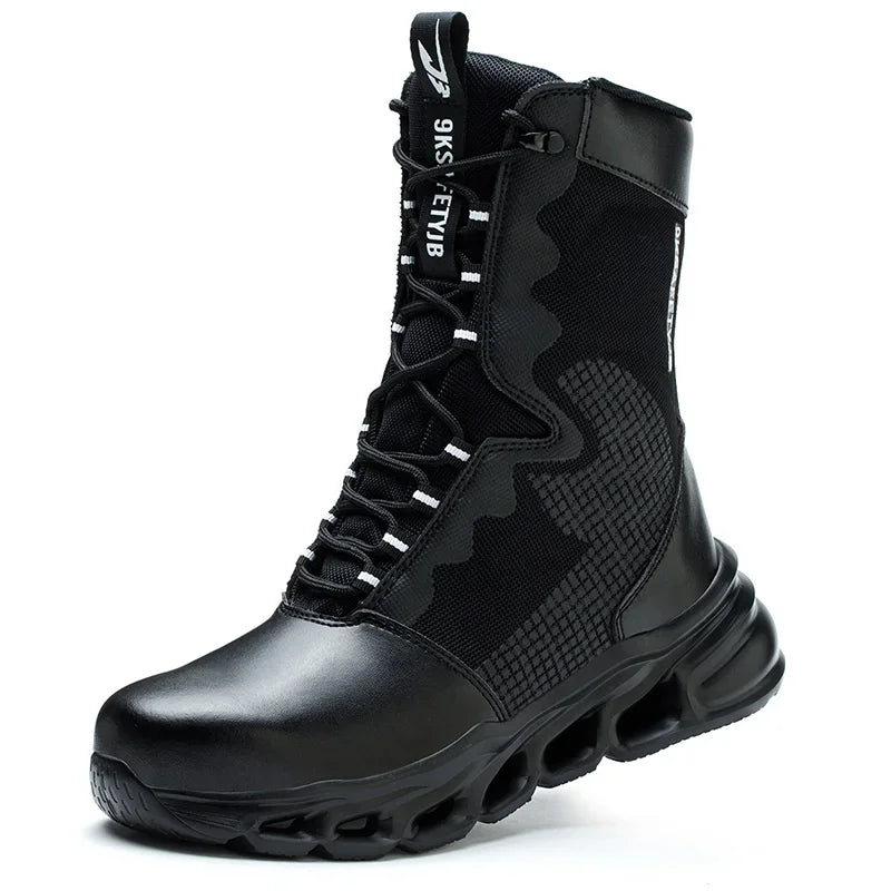 New Fashion 2024 Men Boots Safety Shoes Security Steel Toe Cap Military Boots Working Steel Toe Anti-Smashing Men's Work Boots