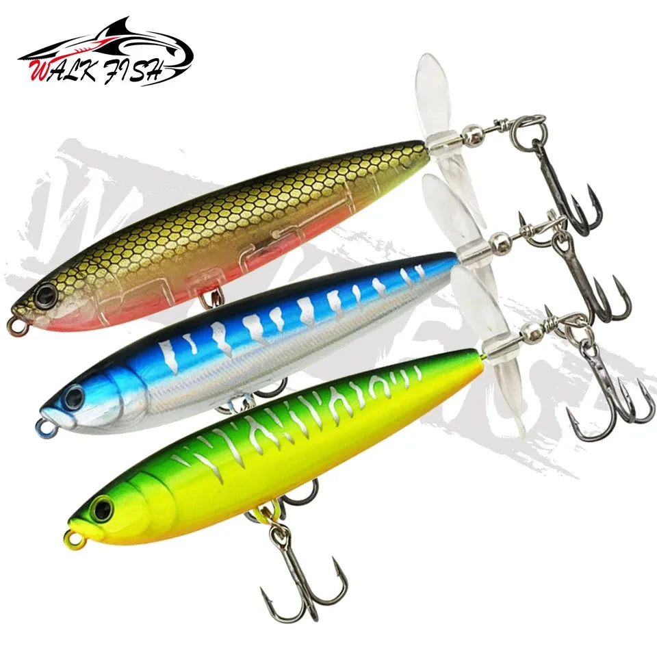 WALK FISH 7.5g 12g Topwater Whopper Plopper Fishing Lure Plastic Artificial Pencil Hard Bait Trolling Crankbait Bass Pike Pesca