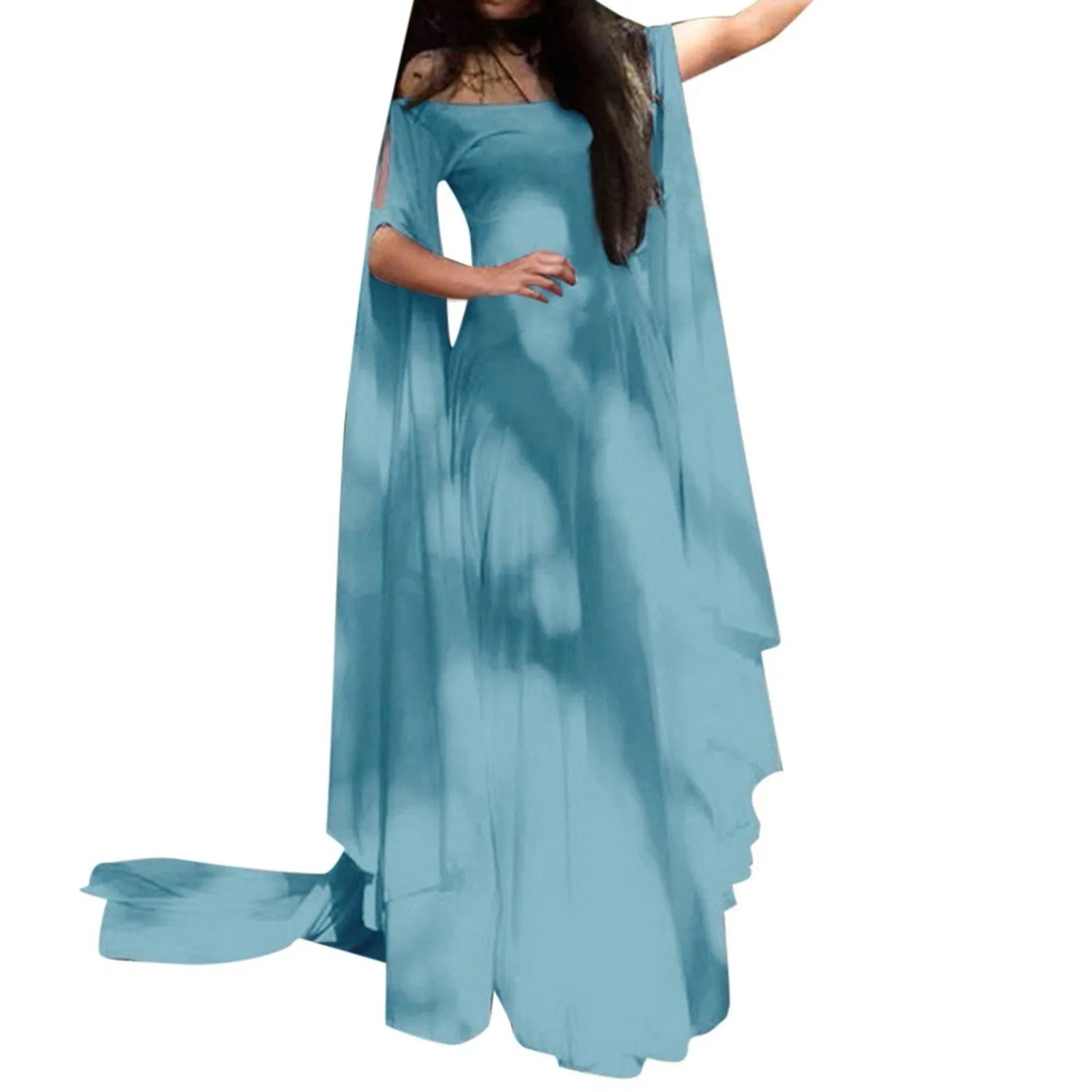 ladies dress Elegant off shoulder round Neck high Waist Wrapped Maxi Dress Women halloween Party Club Elegant Evening Dresses