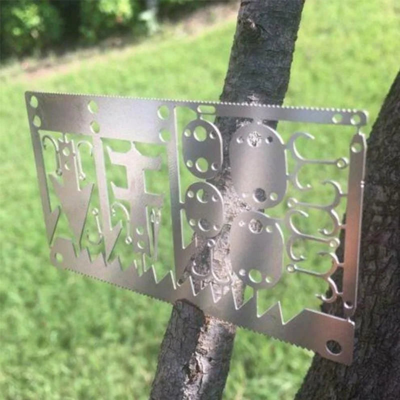 Outdoor Camping Outdoor Multifu Equipment Survival Tools Stainless Steel Card Fishing Portable Practical Hand Tools Supplies
